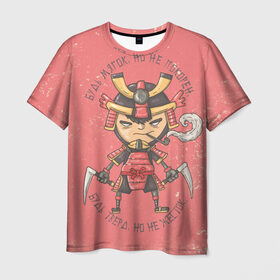 Мужская футболка 3D с принтом Мудрый самурай в Екатеринбурге, 100% полиэфир | прямой крой, круглый вырез горловины, длина до линии бедер | samurai