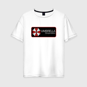 Женская футболка хлопок Oversize с принтом Umbrella corporation Нашивка-2 в Екатеринбурге, 100% хлопок | свободный крой, круглый ворот, спущенный рукав, длина до линии бедер
 | resident evil | вирус | зомби