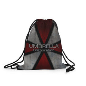 Рюкзак-мешок 3D с принтом Umbrella corps в Екатеринбурге, 100% полиэстер | плотность ткани — 200 г/м2, размер — 35 х 45 см; лямки — толстые шнурки, застежка на шнуровке, без карманов и подкладки | resident evil | вирус | зомби