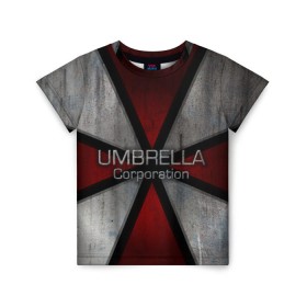 Детская футболка 3D с принтом Umbrella corps в Екатеринбурге, 100% гипоаллергенный полиэфир | прямой крой, круглый вырез горловины, длина до линии бедер, чуть спущенное плечо, ткань немного тянется | resident evil | вирус | зомби