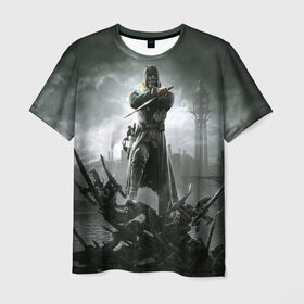 Мужская футболка 3D с принтом Dishonored в Екатеринбурге, 100% полиэфир | прямой крой, круглый вырез горловины, длина до линии бедер | dishonored | ассасин | игры