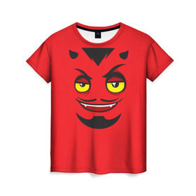 Женская футболка 3D с принтом Дьявол в Екатеринбурге, 100% полиэфир ( синтетическое хлопкоподобное полотно) | прямой крой, круглый вырез горловины, длина до линии бедер | дьявол | монстр | прикольные картинки | чёрт