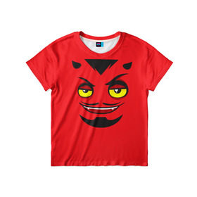 Детская футболка 3D с принтом Дьявол в Екатеринбурге, 100% гипоаллергенный полиэфир | прямой крой, круглый вырез горловины, длина до линии бедер, чуть спущенное плечо, ткань немного тянется | дьявол | монстр | прикольные картинки | чёрт