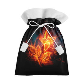 Подарочный 3D мешок с принтом Огненный цветок в Екатеринбурге, 100% полиэстер | Размер: 29*39 см | звезда | искры | огненный цветок | огонь | пламя | пожар
