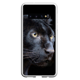 Чехол для Samsung Galaxy S10 с принтом Пантера в Екатеринбурге, Силикон | Область печати: задняя сторона чехла, без боковых панелей | дикая кошка | добыча | животные | ловкость | охота | пантера | сила | скорость | смекалка | хитрость | хищник