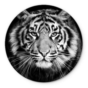 Коврик круглый с принтом Красавец тигр в Екатеринбурге, резина и полиэстер | круглая форма, изображение наносится на всю лицевую часть | джунгли | дикая кошка | животные | зверь | король | кровь | мясо | опасность | охотник | тигр | хищник | царь | цирк