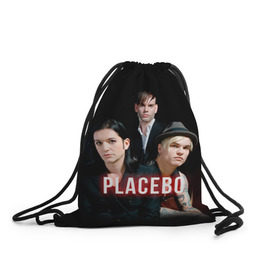 Рюкзак-мешок 3D с принтом Placebo группа в Екатеринбурге, 100% полиэстер | плотность ткани — 200 г/м2, размер — 35 х 45 см; лямки — толстые шнурки, застежка на шнуровке, без карманов и подкладки | placebo | брайан молко | молко | плацебо | плейсибо | плэйсибо