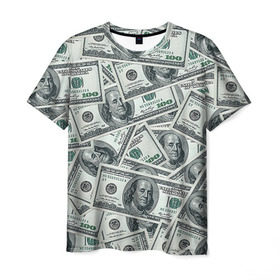 Мужская футболка 3D с принтом Банкноты в Екатеринбурге, 100% полиэфир | прямой крой, круглый вырез горловины, длина до линии бедер | dollars | swag | бабло | банкноты | деньги | доллары | кеш | сваг | свег | свэг