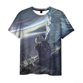 Мужская футболка 3D с принтом Wingless в Екатеринбурге, 100% полиэфир | прямой крой, круглый вырез горловины, длина до линии бедер | anime | girl | wings | девушка | крылья