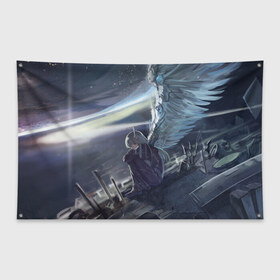Флаг-баннер с принтом Wingless в Екатеринбурге, 100% полиэстер | размер 67 х 109 см, плотность ткани — 95 г/м2; по краям флага есть четыре люверса для крепления | anime | girl | wings | девушка | крылья