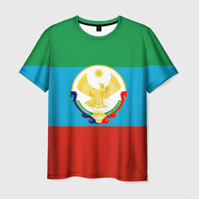 Мужская футболка 3D с принтом Дагестан в Екатеринбурге, 100% полиэфир | прямой крой, круглый вырез горловины, длина до линии бедер | 05 | аварец | аварка | дагестанец | дагестанка | дагистан | кавказ