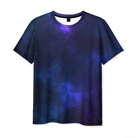 Мужская футболка 3D с принтом Звёздное небо в Екатеринбурге, 100% полиэфир | прямой крой, круглый вырез горловины, длина до линии бедер | вселенная | галактика | звёзды | камета | космос | метеориты | метеоры | небо | ночь | солнечная система