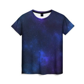 Женская футболка 3D с принтом Звёздное небо в Екатеринбурге, 100% полиэфир ( синтетическое хлопкоподобное полотно) | прямой крой, круглый вырез горловины, длина до линии бедер | вселенная | галактика | звёзды | камета | космос | метеориты | метеоры | небо | ночь | солнечная система