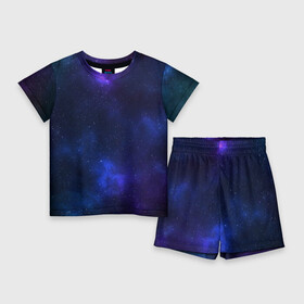 Детский костюм с шортами 3D с принтом Звёздное небо в Екатеринбурге,  |  | вселенная | галактика | звёзды | камета | космос | метеориты | метеоры | небо | ночь | солнечная система