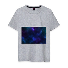 Мужская футболка хлопок с принтом Звёздное небо в Екатеринбурге, 100% хлопок | прямой крой, круглый вырез горловины, длина до линии бедер, слегка спущенное плечо. | вселенная | галактика | звёзды | камета | космос | метеориты | метеоры | небо | ночь | солнечная система