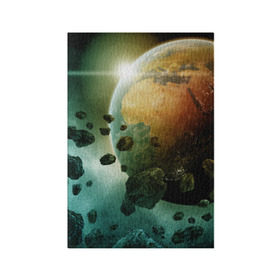 Обложка для паспорта матовая кожа с принтом Метеориты в Екатеринбурге, натуральная матовая кожа | размер 19,3 х 13,7 см; прозрачные пластиковые крепления | Тематика изображения на принте: вселенная | галактика | звёзды | земля | камета | космос | метеориты | метеоры | орбита | планеты | солнце