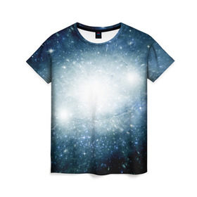 Женская футболка 3D с принтом Центр Вселенной в Екатеринбурге, 100% полиэфир ( синтетическое хлопкоподобное полотно) | прямой крой, круглый вырез горловины, длина до линии бедер | вселенная | галактика | звёзды | комета | космос | метеориты | метеоры | млечный путь | планеты | солнечная система