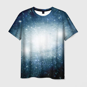 Мужская футболка 3D с принтом Центр Вселенной в Екатеринбурге, 100% полиэфир | прямой крой, круглый вырез горловины, длина до линии бедер | Тематика изображения на принте: вселенная | галактика | звёзды | комета | космос | метеориты | метеоры | млечный путь | планеты | солнечная система