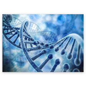 Поздравительная открытка с принтом Молекула ДНК в Екатеринбурге, 100% бумага | плотность бумаги 280 г/м2, матовая, на обратной стороне линовка и место для марки
 | dna | биохимия | внешность | ген | генетика | днк | молекула | наследственность | спираль | способности | структура | характер | черты