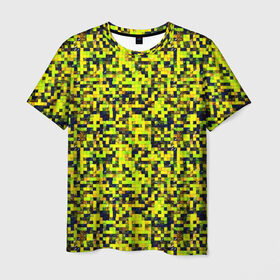 Мужская футболка 3D с принтом Пиксели в Екатеринбурге, 100% полиэфир | прямой крой, круглый вырез горловины, длина до линии бедер | кубики | пиксели | текстуры