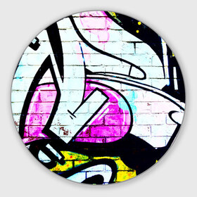 Коврик круглый с принтом Абстрактный в Екатеринбурге, резина и полиэстер | круглая форма, изображение наносится на всю лицевую часть | Тематика изображения на принте: граффити | искусство