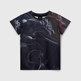 Детская футболка 3D с принтом Горгулья в Екатеринбурге, 100% гипоаллергенный полиэфир | прямой крой, круглый вырез горловины, длина до линии бедер, чуть спущенное плечо, ткань немного тянется | горгулья | демон | дьявол | тьма | черная