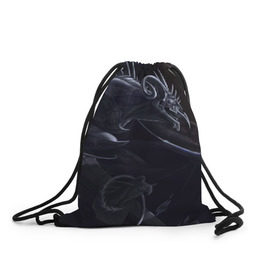 Рюкзак-мешок 3D с принтом Горгулья в Екатеринбурге, 100% полиэстер | плотность ткани — 200 г/м2, размер — 35 х 45 см; лямки — толстые шнурки, застежка на шнуровке, без карманов и подкладки | горгулья | демон | дьявол | тьма | черная
