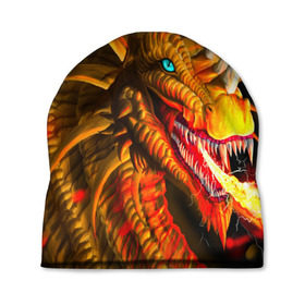 Шапка 3D с принтом Дракон в Екатеринбурге, 100% полиэстер | универсальный размер, печать по всей поверхности изделия | арт | дракон | огонь