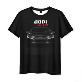 Мужская футболка 3D с принтом AUDI the best в Екатеринбурге, 100% полиэфир | прямой крой, круглый вырез горловины, длина до линии бедер | Тематика изображения на принте: audi | авто | автомобиль | ауди