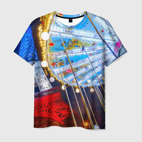 Мужская футболка 3D с принтом Эйфелева башня в Екатеринбурге, 100% полиэфир | прямой крой, круглый вырез горловины, длина до линии бедер | Тематика изображения на принте: 