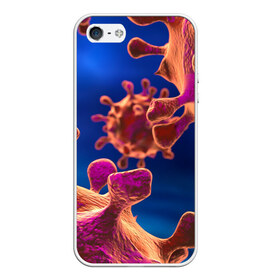 Чехол для Apple iPhone 5/5S силиконовый с принтом Бактерия в Екатеринбурге, Силикон | Область печати: задняя сторона чехла, без боковых панелей | биология | вирус | медицина | микроб