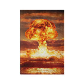 Обложка для паспорта матовая кожа с принтом Атомный взрыв в Екатеринбурге, натуральная матовая кожа | размер 19,3 х 13,7 см; прозрачные пластиковые крепления | агрессия | атомный взрыв | водородная бомба | вспышка | гриб | огонь | пламя | ударная волна | уничтожение | урон | ядерный удар