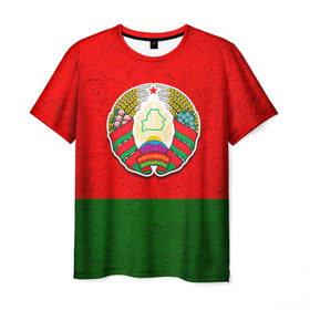 Мужская футболка 3D с принтом Белоруссия в Екатеринбурге, 100% полиэфир | прямой крой, круглый вырез горловины, длина до линии бедер | беларус | беларусь | белорус | белоруссия | белорусский | национальный | нация | флаг | флаги