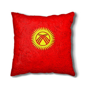 Подушка 3D с принтом Киргизия в Екатеринбурге, наволочка – 100% полиэстер, наполнитель – холлофайбер (легкий наполнитель, не вызывает аллергию). | состоит из подушки и наволочки. Наволочка на молнии, легко снимается для стирки | киргиз | киргизия | киргизский | кыргызстан | национальный | нация | флаг | флаги
