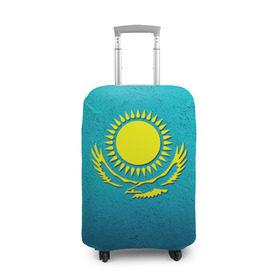 Чехол для чемодана 3D с принтом Флаг Казахстана в Екатеринбурге, 86% полиэфир, 14% спандекс | двустороннее нанесение принта, прорези для ручек и колес | казах | казахский | казахстан | национальный | нация | республика | рк | флаг | флаги