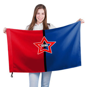 Флаг 3D с принтом ЦСКА в Екатеринбурге, 100% полиэстер | плотность ткани — 95 г/м2, размер — 67 х 109 см. Принт наносится с одной стороны | премьер лига | рфпл | футбол | цска