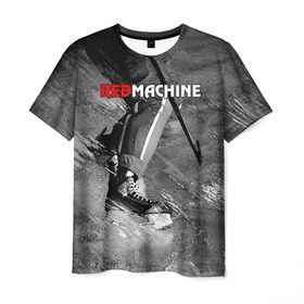 Мужская футболка 3D с принтом Red maсhine в Екатеринбурге, 100% полиэфир | прямой крой, круглый вырез горловины, длина до линии бедер | Тематика изображения на принте: red machine | красная машина | сборная россии | хоккей