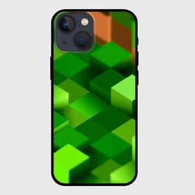 Чехол для iPhone 13 mini с принтом Minecraft в Екатеринбурге,  |  | green | зеленый