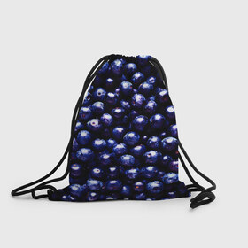 Рюкзак-мешок 3D с принтом Смородина в Екатеринбурге, 100% полиэстер | плотность ткани — 200 г/м2, размер — 35 х 45 см; лямки — толстые шнурки, застежка на шнуровке, без карманов и подкладки | фиолетовый | ягода