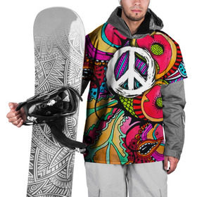 Накидка на куртку 3D с принтом Хиппи 2 в Екатеринбурге, 100% полиэстер |  | Тематика изображения на принте: hippie | peace | пацифик | хиппи