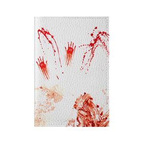 Обложка для паспорта матовая кожа с принтом Порезался в Екатеринбурге, натуральная матовая кожа | размер 19,3 х 13,7 см; прозрачные пластиковые крепления | Тематика изображения на принте: кровь | мясо | разводы | следы