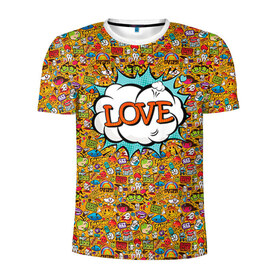 Мужская футболка 3D спортивная с принтом Поп-арт 1 в Екатеринбурге, 100% полиэстер с улучшенными характеристиками | приталенный силуэт, круглая горловина, широкие плечи, сужается к линии бедра | love | pop art | искусство | комикс | любовь | поп арт