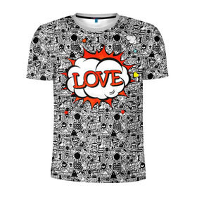 Мужская футболка 3D спортивная с принтом Поп-арт 3 в Екатеринбурге, 100% полиэстер с улучшенными характеристиками | приталенный силуэт, круглая горловина, широкие плечи, сужается к линии бедра | love | pop art | искусство | комикс | любовь | поп арт