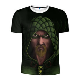 Мужская футболка 3D спортивная с принтом Зеленая Стрела в Екатеринбурге, 100% полиэстер с улучшенными характеристиками | приталенный силуэт, круглая горловина, широкие плечи, сужается к линии бедра | arrow | green | зеленая | стрела