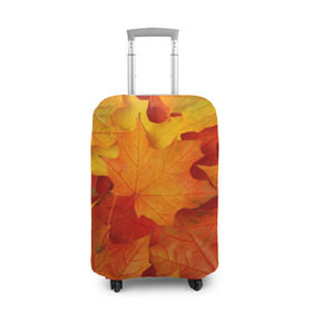 Чехол для чемодана 3D с принтом Кленовые листья в Екатеринбурге, 86% полиэфир, 14% спандекс | двустороннее нанесение принта, прорези для ручек и колес | дары осени | жёлтый | золотой | клён | краски | красный | красота | листва | листья | наряд | оранжевый | осень | покров | природа