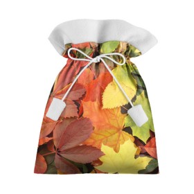 Подарочный 3D мешок с принтом Осенние листья в Екатеринбурге, 100% полиэстер | Размер: 29*39 см | жёлтый | красный | листва | оранжевый | осень