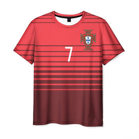 Мужская футболка 3D с принтом Роналду сборная Португалии в Екатеринбурге, 100% полиэфир | прямой крой, круглый вырез горловины, длина до линии бедер | cr7 | euro | real | ronaldo | евро | португалия | реал | роналдо