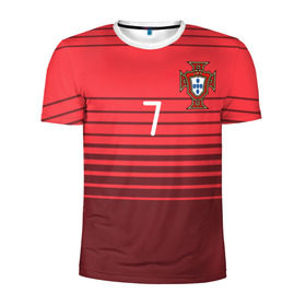 Мужская футболка 3D спортивная с принтом Роналду сборная Португалии в Екатеринбурге, 100% полиэстер с улучшенными характеристиками | приталенный силуэт, круглая горловина, широкие плечи, сужается к линии бедра | cr7 | euro | real | ronaldo | евро | португалия | реал | роналдо