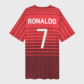 Платье-футболка 3D с принтом Роналду сборная Португалии в Екатеринбурге,  |  | cr7 | euro | real | ronaldo | евро | португалия | реал | роналдо
