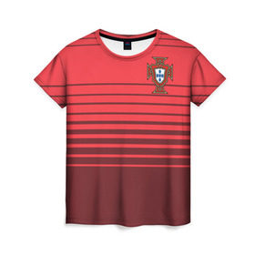 Женская футболка 3D с принтом Сборная Португалии по футболу в Екатеринбурге, 100% полиэфир ( синтетическое хлопкоподобное полотно) | прямой крой, круглый вырез горловины, длина до линии бедер | 2016 | euro | евро | европы | мира | португалия | чемпионат